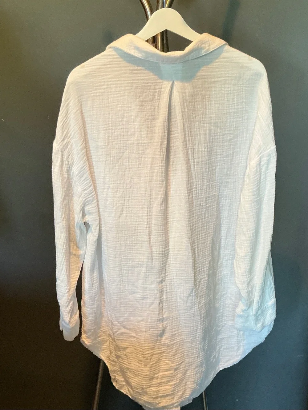 Shade & Shore White Lightweight Button-Front Swim Coverup